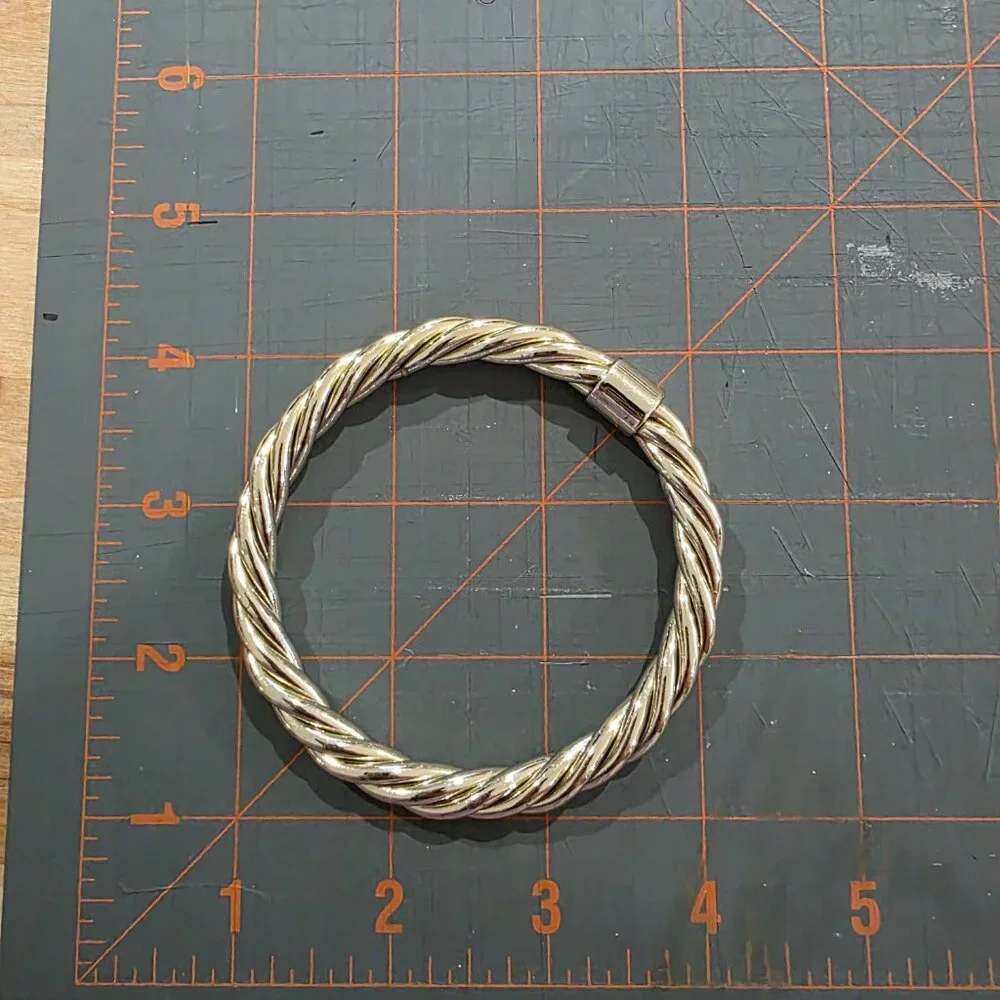 Silver-Tone Twisted Rope Magnetic Clasp Bracelet - Picture 3 of 3